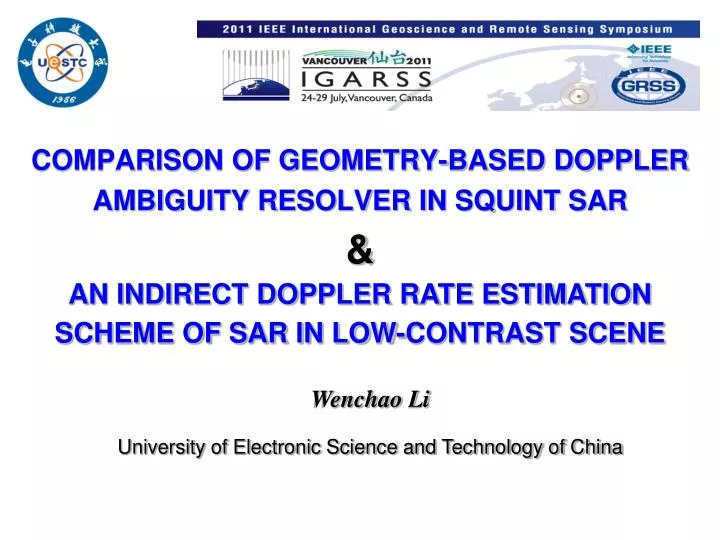 comparison of geometry based doppler ambiguity resolver in squint sar
