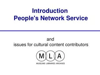 Introduction People's Network Service