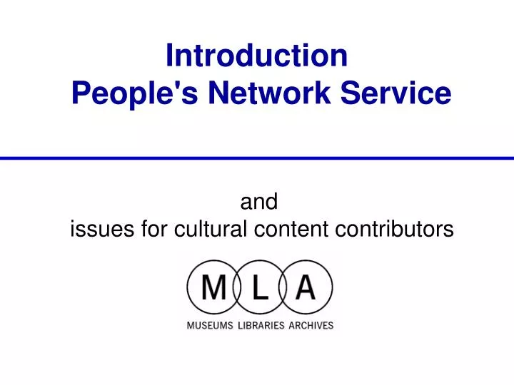 introduction people s network service