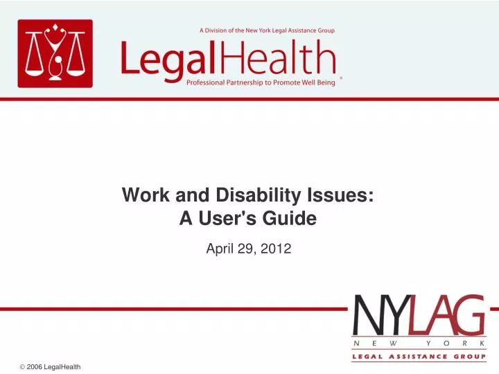 work and disability issues a user s guide