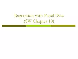 Regression with Panel Data (SW Chapter 10)