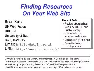 Finding Resources On Your Web Site