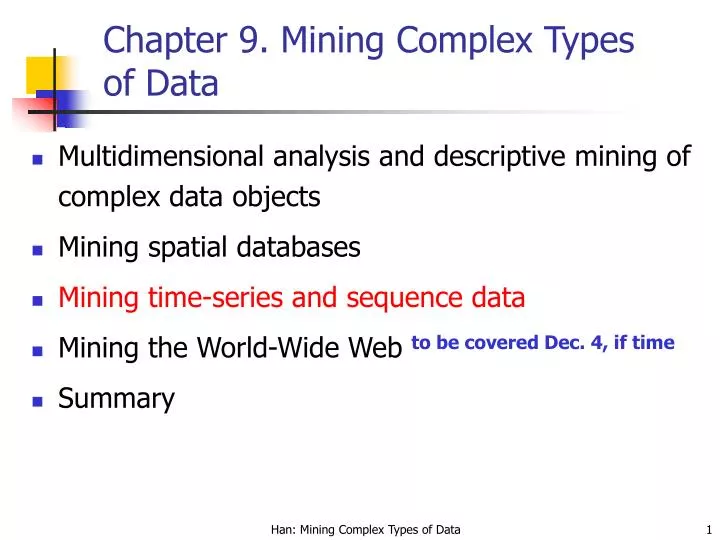 chapter 9 mining complex types of data