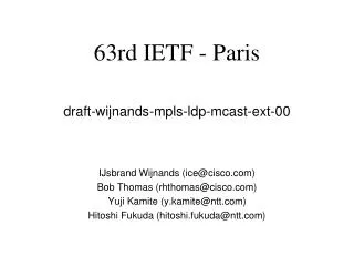 draft-wijnands-mpls-ldp-mcast-ext-00