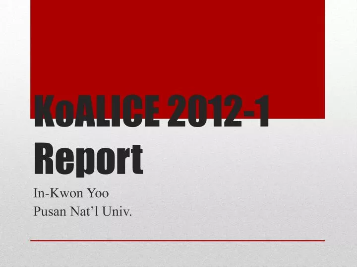 koalice 2012 1 report