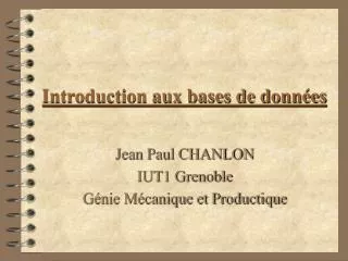 introduction aux bases de donn es