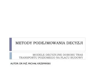 metody podejmowania decyzji