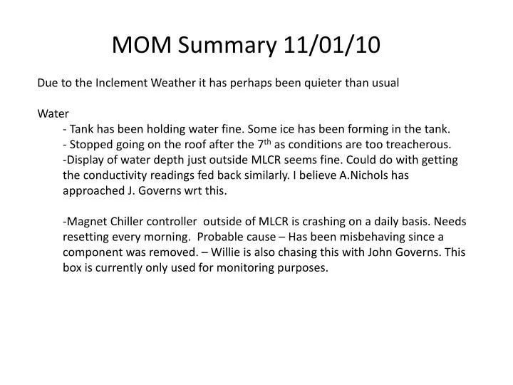 mom summary 11 01 10