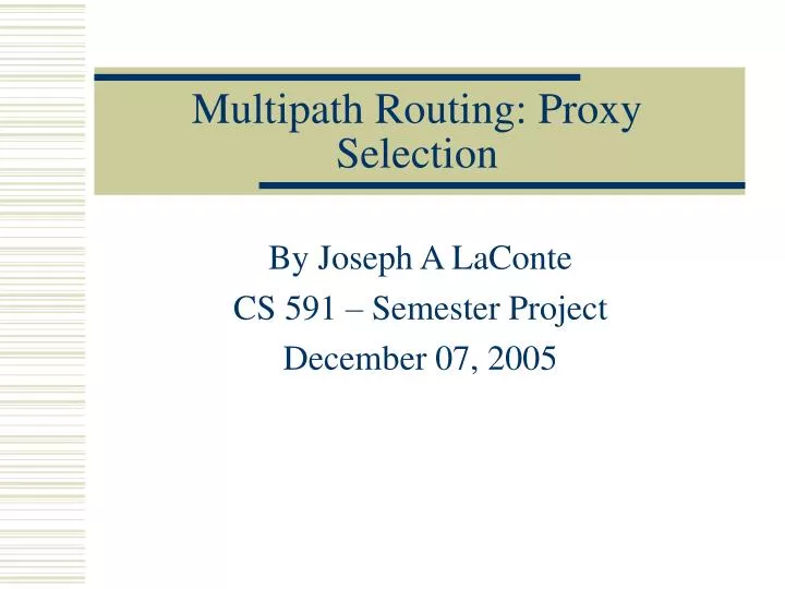 multipath routing proxy selection