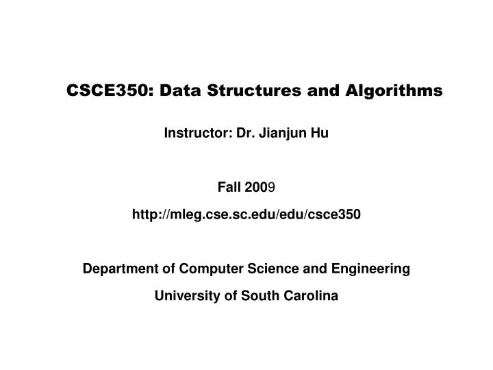 csce350 data structures and algorithms