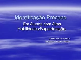 identifica o precoce