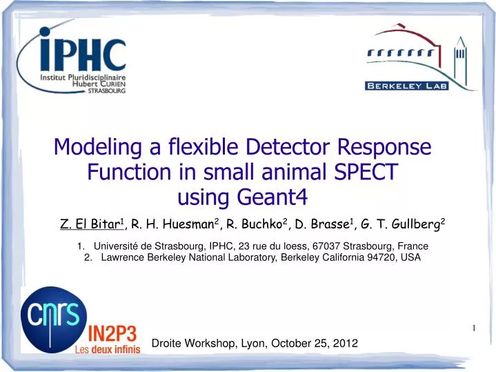 modeling a flexible detector response function in small animal spect using geant4