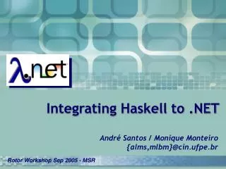 Integrating Haskell to .NET