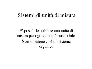 sistemi di unit di misura