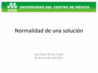 normalidad de una soluci n