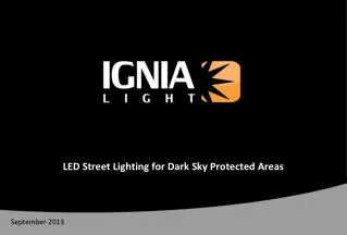 LED Street Lighting for Dark Sky Protected Areas