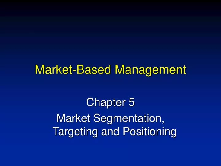 market based management