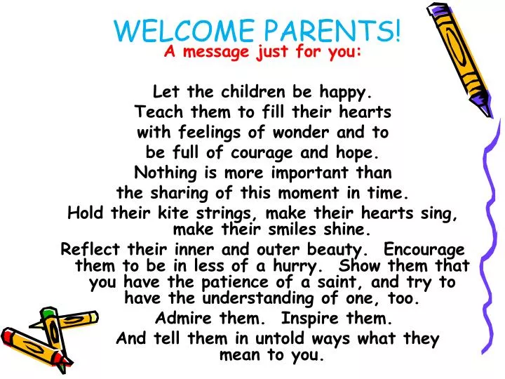 welcome parents