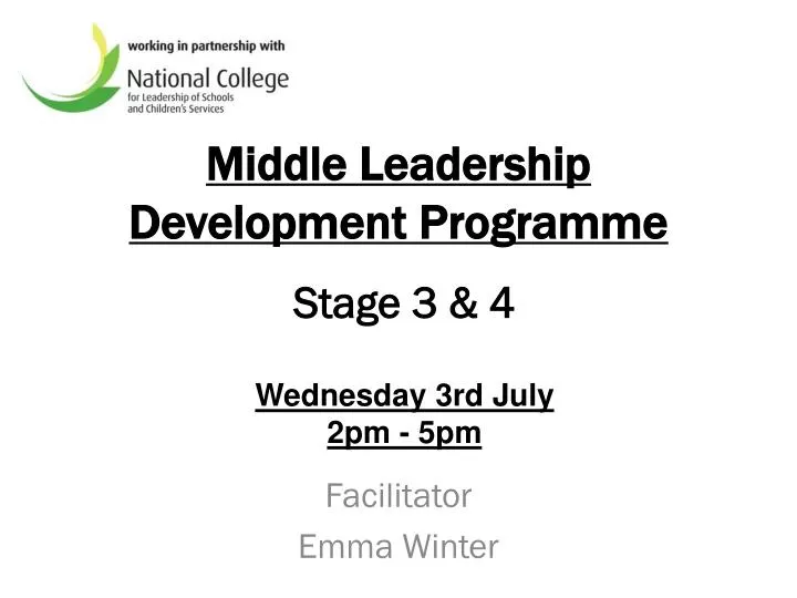middle leadership development programme