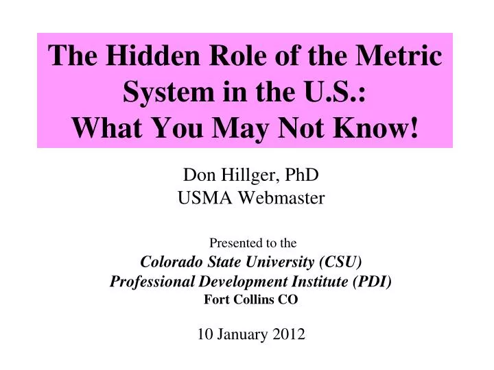 the hidden role of the metric system in the u s what you may not know