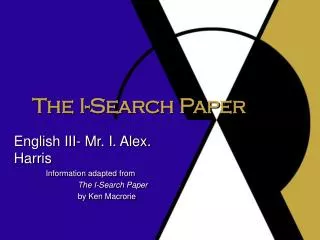 The I-Search Paper
