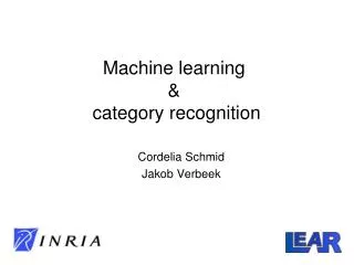 Machine learning &amp; category recognition