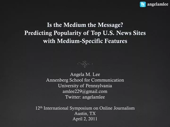 is the medium the message predicting popularity of top u s news sites with medium specific features