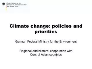 Climate change: policies and priorities