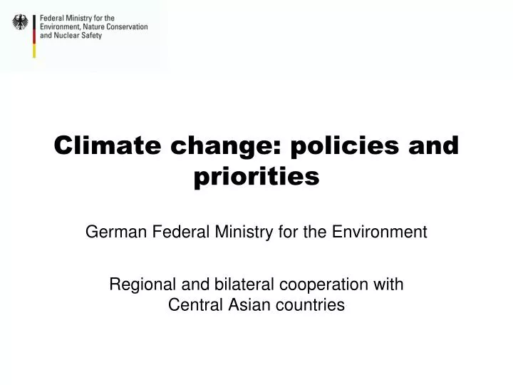 climate change policies and priorities