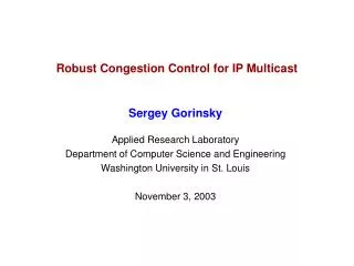 Robust Congestion Control for IP Multicast