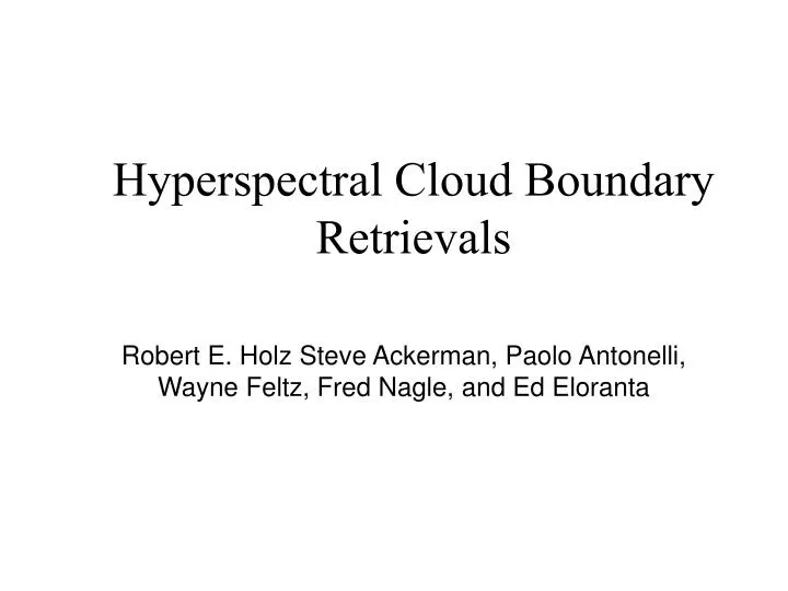 hyperspectral cloud boundary retrievals