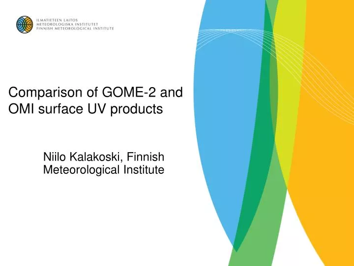 comparison of gome 2 and omi surface uv products