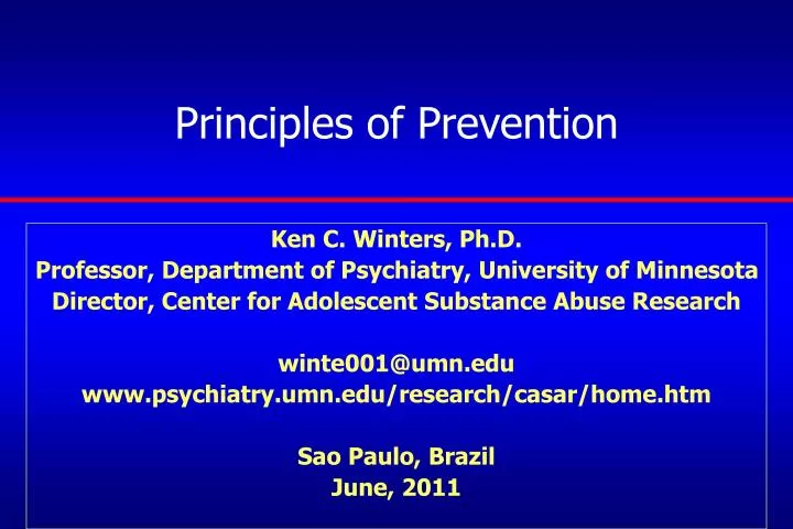 principles of prevention
