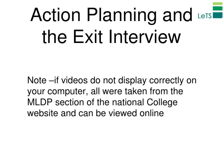 action planning and the exit interview