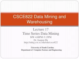 CSCE822 Data Mining and Warehousing