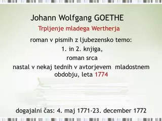 johann wolfgang goethe