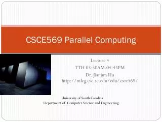 csce569 parallel computing