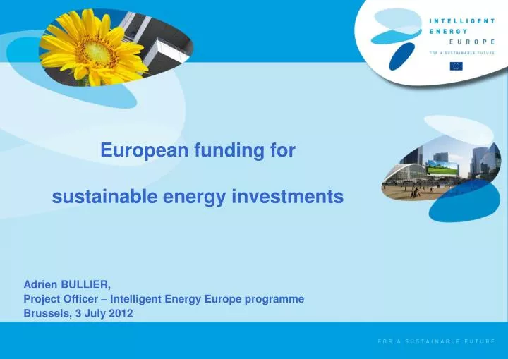 european funding for sustainable energy investments