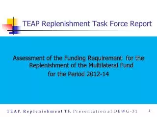 TEAP Replenishment Task Force Report
