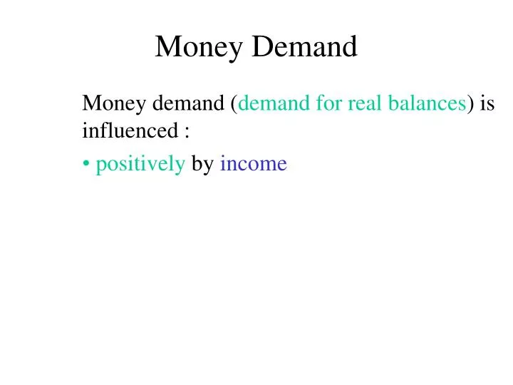 money demand