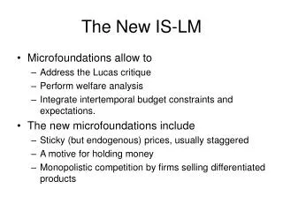 The New IS-LM