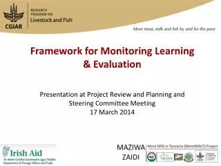 Framework for Monitoring Learning &amp; Evaluation