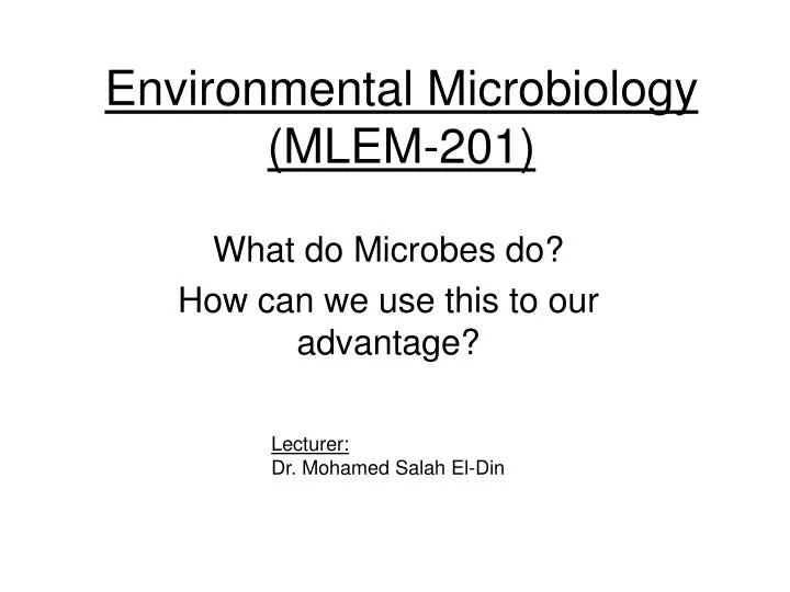 environmental microbiology mlem 201