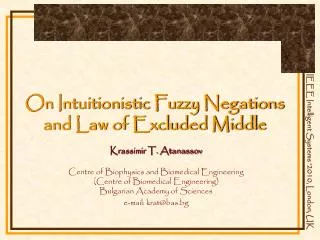 On Intuitionistic Fuzzy Negations and Law of Excluded Middle