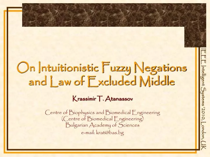 on intuitionistic fuzzy negations and law of excluded middle