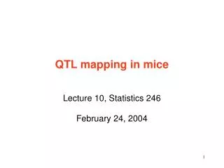 QTL mapping in mice