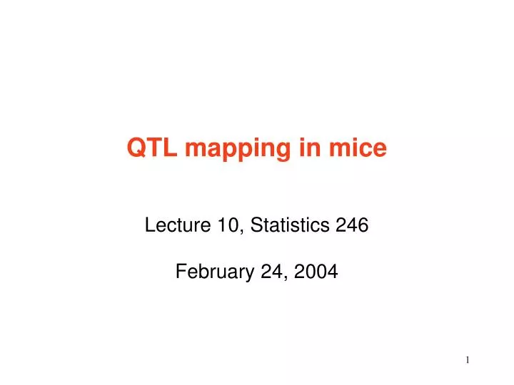 qtl mapping in mice