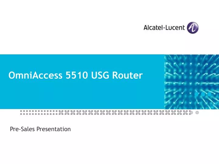 omniaccess 5510 usg router