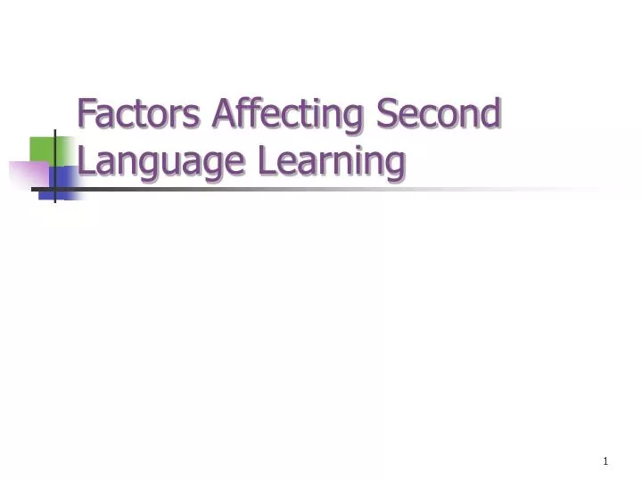 factors affecting second language learning