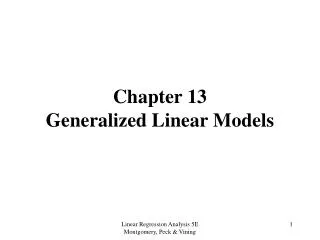 Chapter 13 Generalized Linear Models